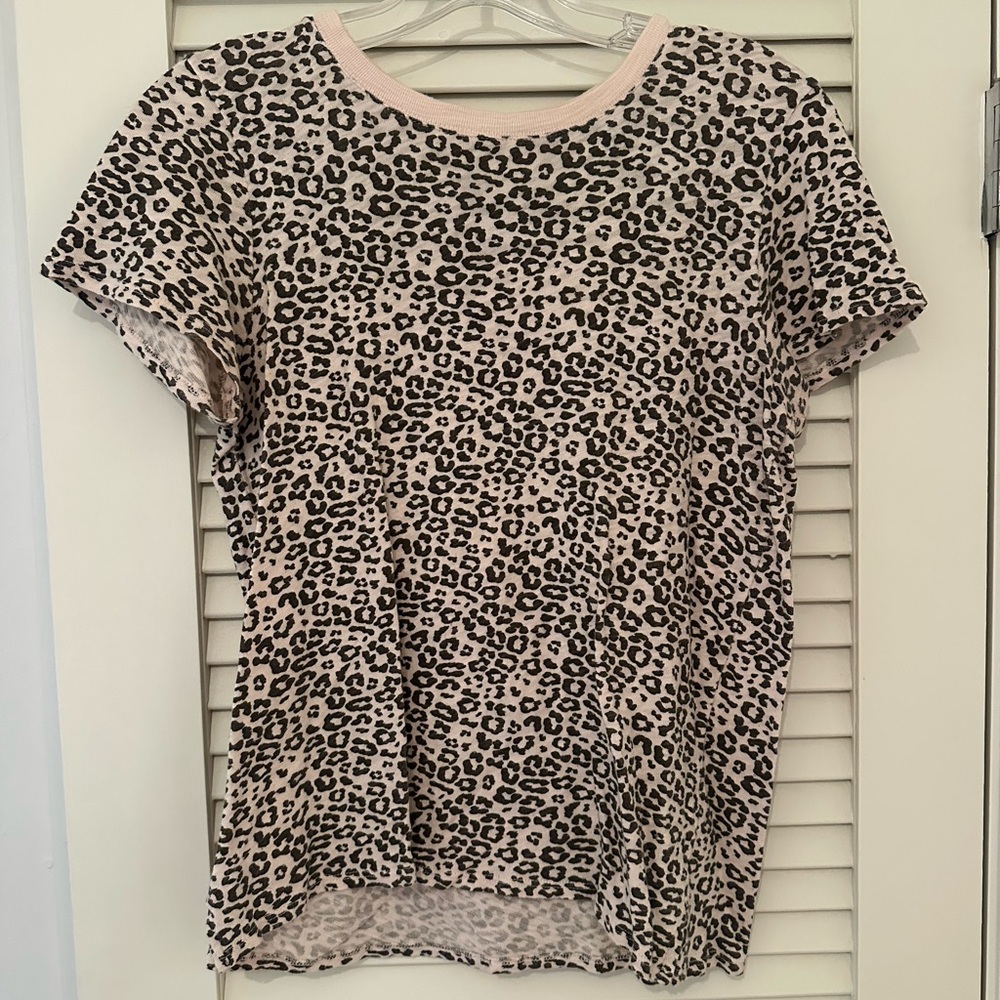 ATM Anthony Thomas Melillo Pink and Black Leopard Print Tee